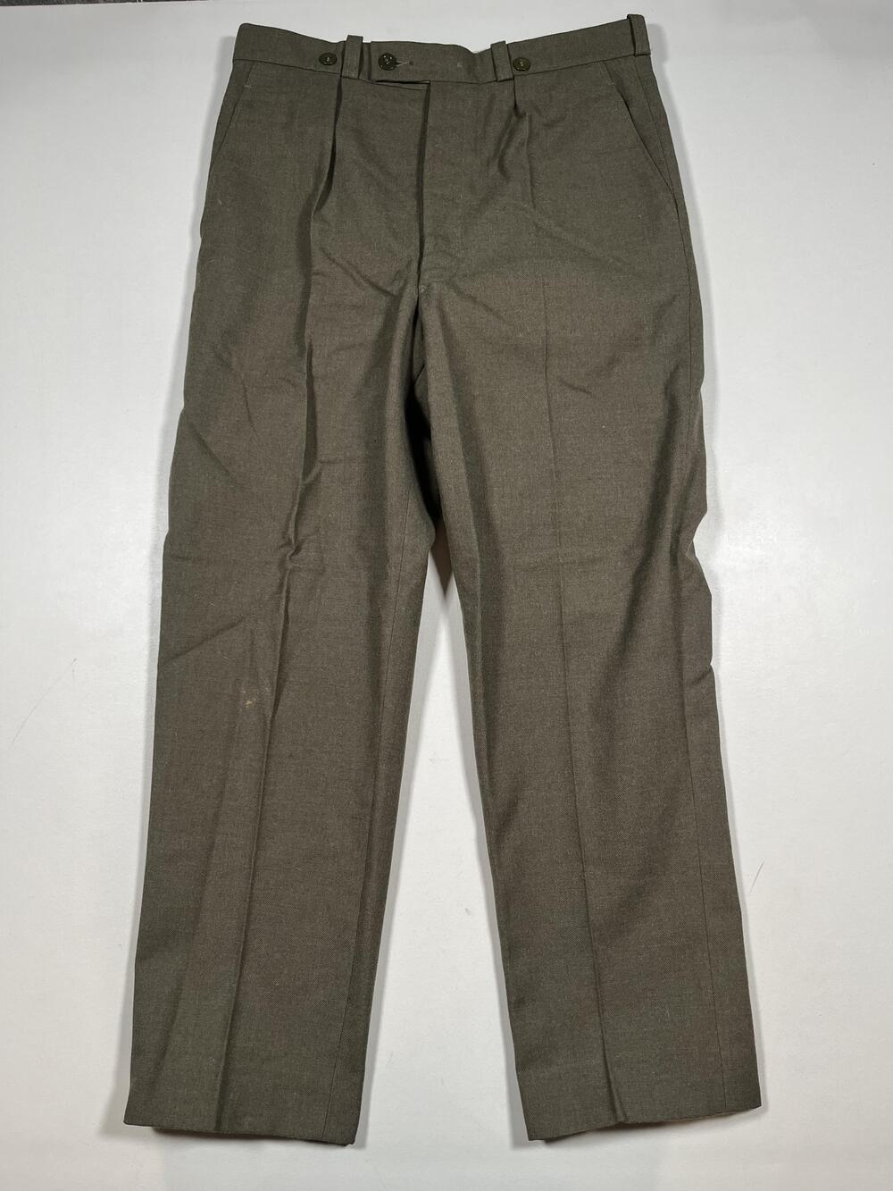 Vintage ABL Pants Mens Green Wool Dress Army Uniform Belgium 1976 Winter Read